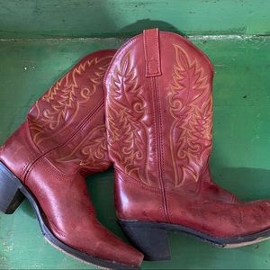 Laredo red leather cowboy boots